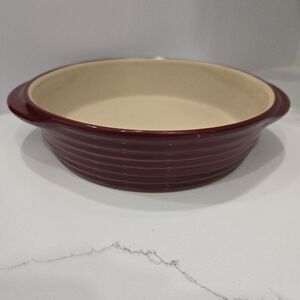Retired The Pampered Chef Cranberry Mini-Baker Stoneware Round Baking Dish